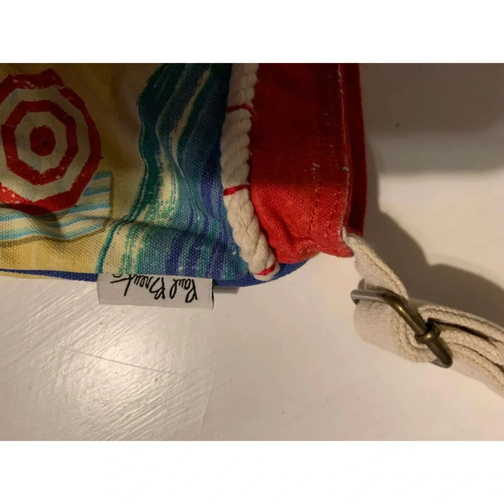 Paul Brent Beach Umbrella Sea Sand Canvas Crossbody Bag - Picture 9 of 10